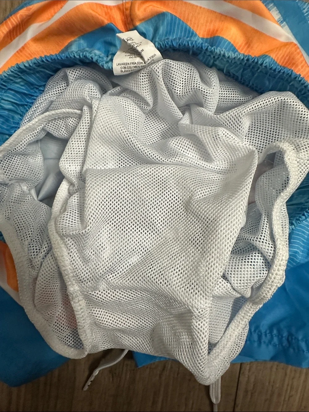 Under Armour size youth large Blue and Orange Boys Swim Shorts EUC